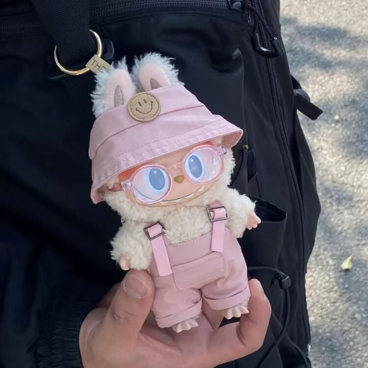 Labubu Outfit - Pink Outfit (Overalls + Hat + Glasses)